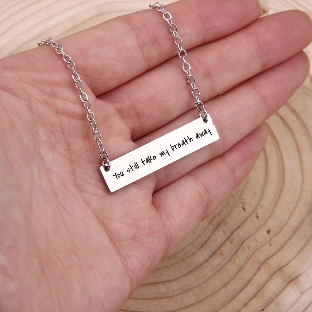 You Still Take My Breath Away Bar Necklace For Girlfriend Women Gift Birthday Surprise Jewelry Pendant Decoration | Украшения и