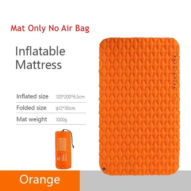 Double Ora. mat Only Naturehike надувной коврик с воздушной подушкой матрас Открытый Кемпинг коврик Сверхлегкий Палатка Портативный лагерь влагу из сшитого полиэтилена - Цвет: Double Ora. mat Only