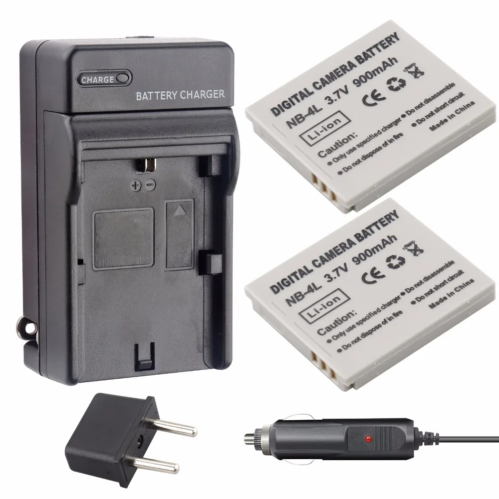 Для canon NB 4L Батарея (2 штуки в упаковке) + Зарядное устройство для Canon SD40 SD30 SD200 SD300 SD400