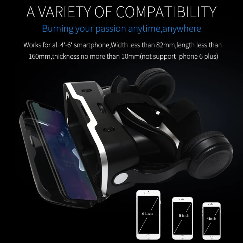 3D очки виртуальной реальности Shinecon VR 6 0 G04E Google Cardboard гарнитура с захватывающим