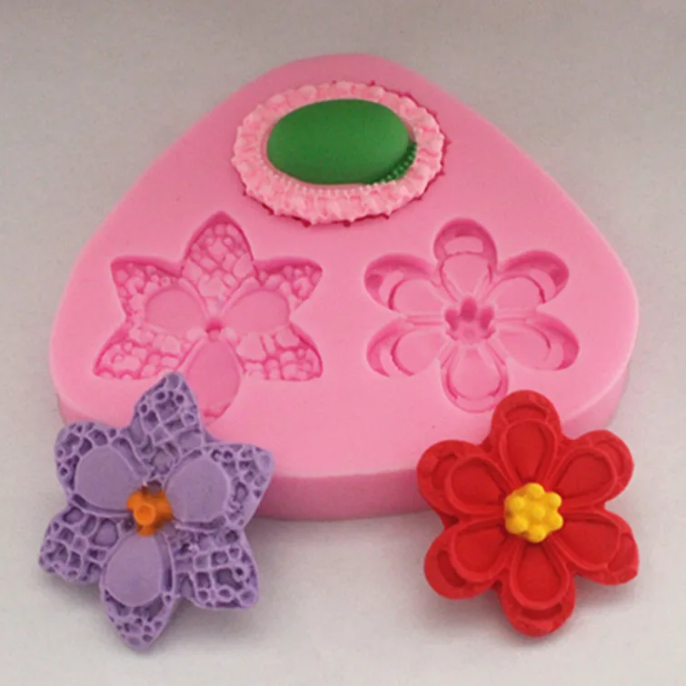 Новые формы для цветов и пуговиц помадки торта мыла шоколада форма кухни выпечки