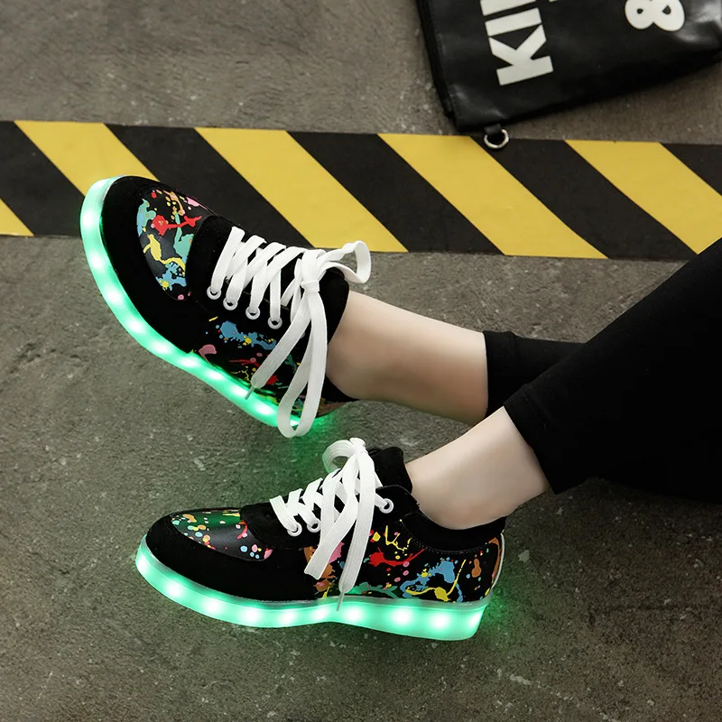 2017 украинские светящиеся кроссовки usb зарядка корзина светодиодная детская