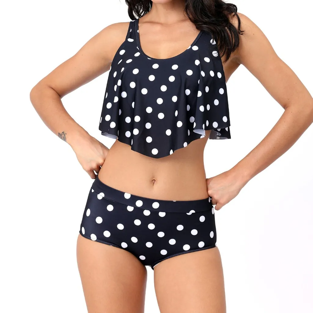 Sexy Swimwear Women Swimsuit Ruffled Flounce Push Up Leopard Print Bikini Set fashion new 2019 Summer swimsuit A30416 | Спорт и