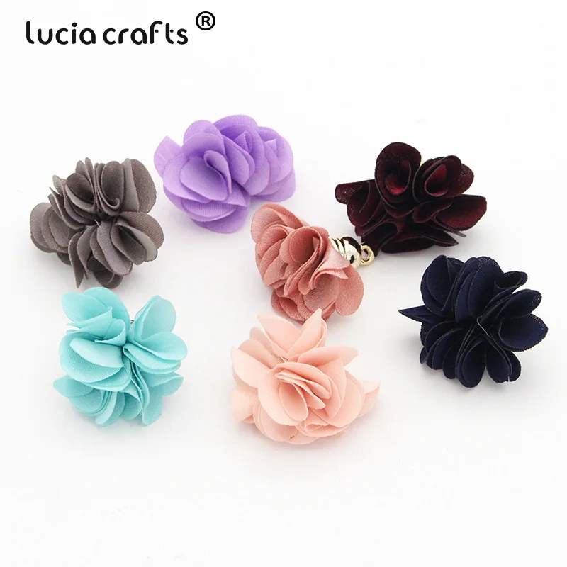 Mixed color 7pcs Lucia crafts приблизительно 25 мм много вариантов Цветы кисточки кулон для брелок изготовление сережек DIY аксессуары 5 шт/7 шт I0108 - Цвет: Mixed color 7pcs