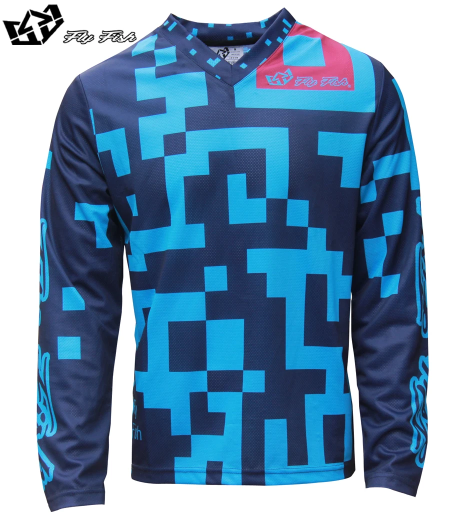 2018 FLY FISH RACING Moto GP футболка для мотокросса BMX DH MTB одежда синего цвета|mtb jersey dh|motocross