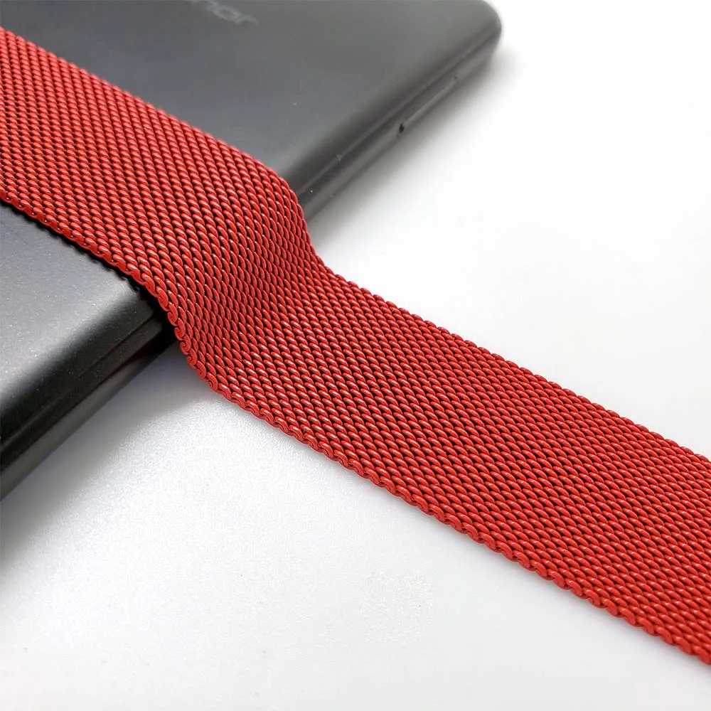 Красный Миланская петля для Apple Watch series 4 40 мм 44 мм металлический браслет из нержавеющей стали ремешок для iwatch series 1 2 3 42 мм 38 мм - Цвет: Красный