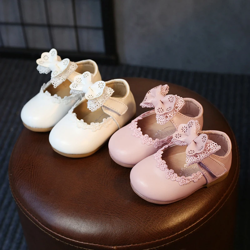 

Cute Bow Toddler Shoes 2018 Autumn New Girl Leather Shoes Baby Soft Bottom Princess Shoes