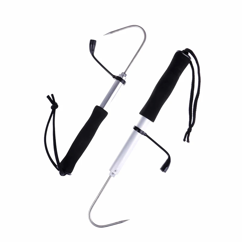 1pcs Stainless Steel Flexible Fishing Gaff Grip Holder Hook Shape Spear Crank Sea Gripper Control Tackle tool | Спорт и развлечения
