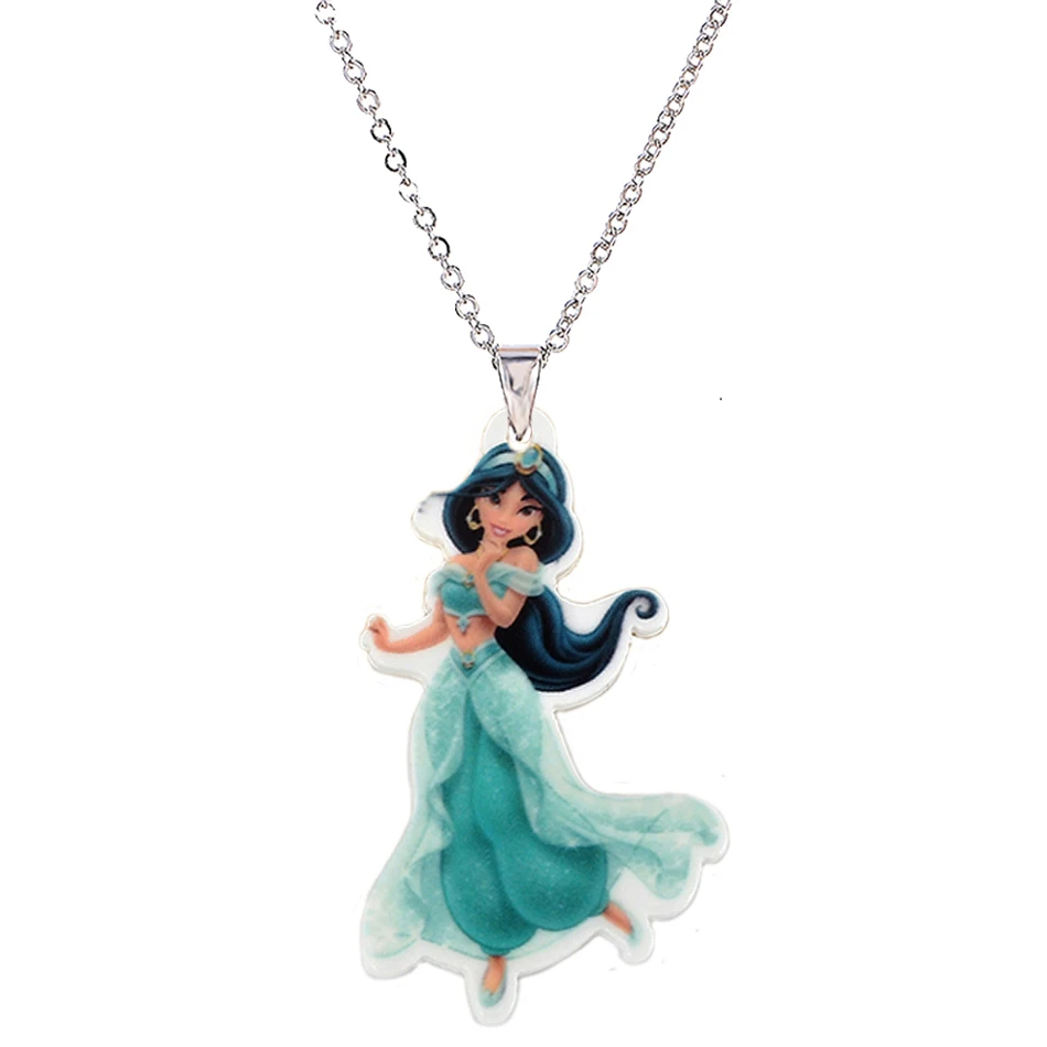 Мультяшная принцесса большая пластиковая Подвеска Ожерелье для девочек