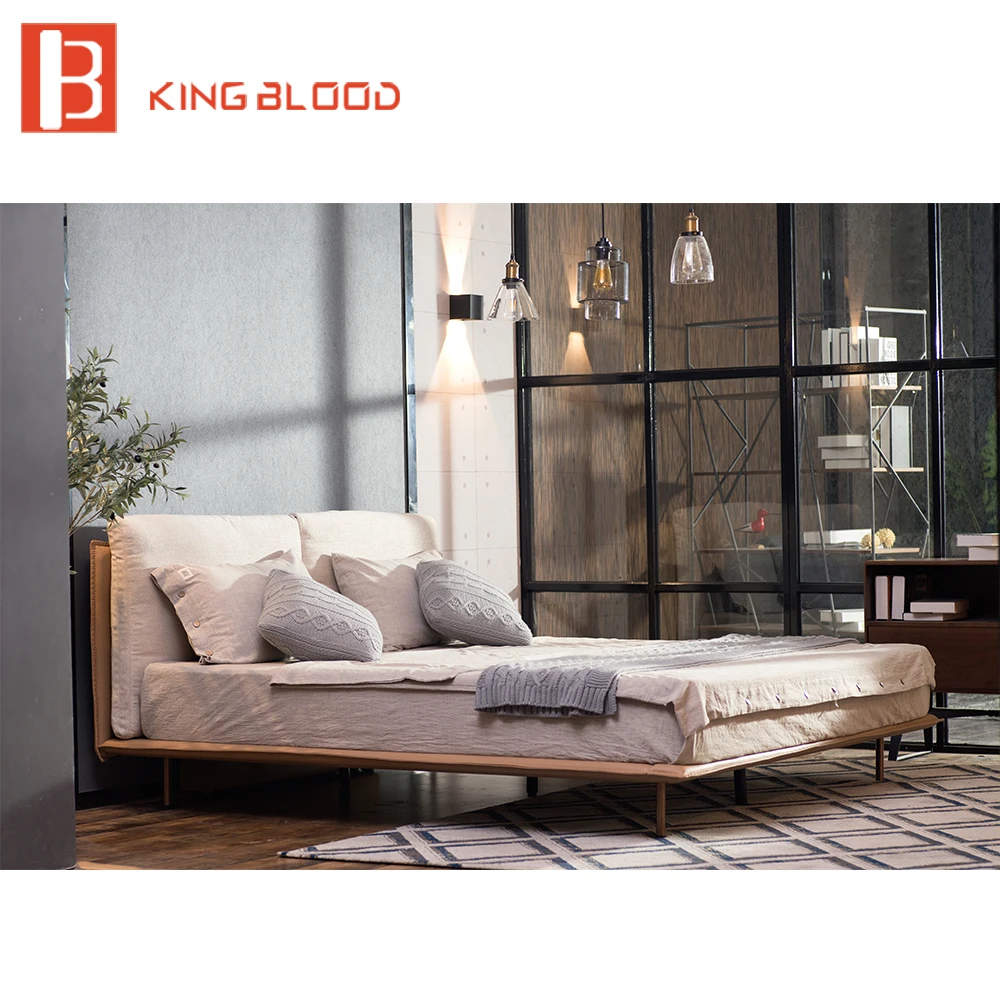 

1.5 or 1.8m bed leather material for bedroom set designs