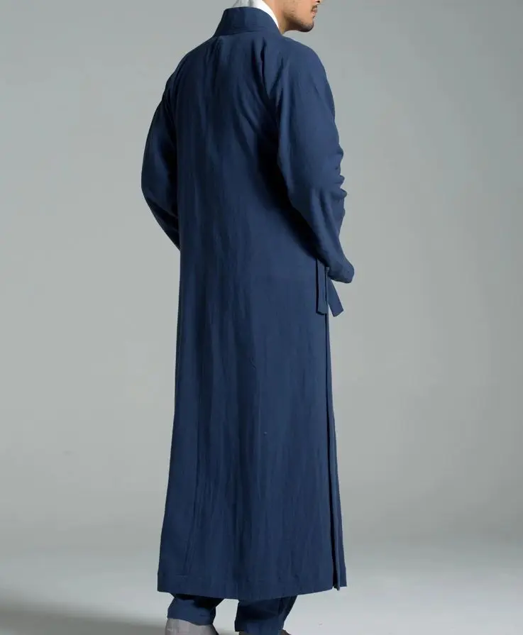 unisex Summer&ampSpring top quality cotton&amplinen zen lay robe uniforms shaolin kung fu suits meditation Buddhist monk clothing blue | Спорт