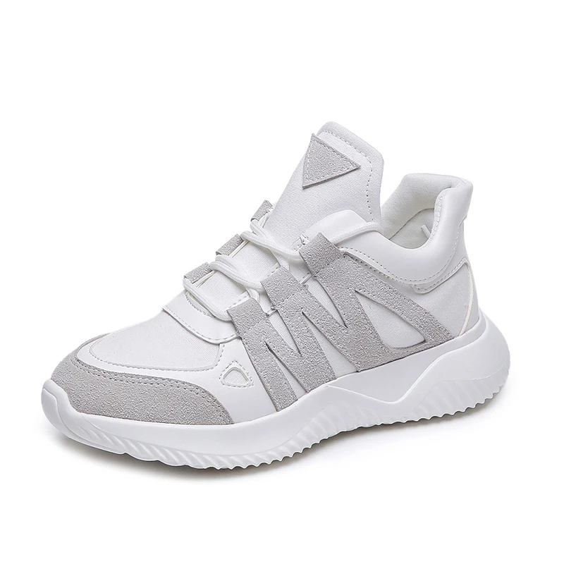 Women Shoes Women Casual Shoes Lace Up Women Flats Shoes Pink Trainers Sneakers Female Shoes Luxury Brand Basket Femme Hot Sale - Цвет: Серый