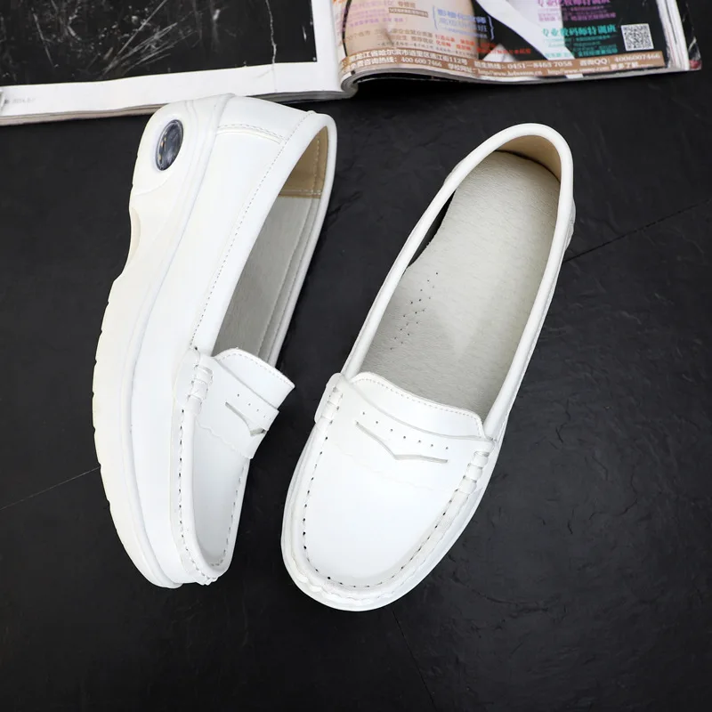 Plardin/женские лоферы обувь из натуральной кожи слипоны прогулочная белые