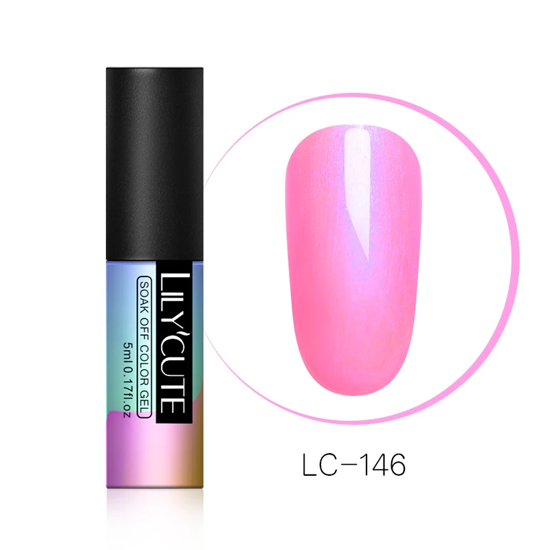LC-146 LILYCUTE розовый УФ-гель для ногтей чистый цвет ногтей покрытие замочить от УФ светодиодный DIY Дизайн ногтей гель лак красный Маникюр 5 мл - Цвет: LC-146