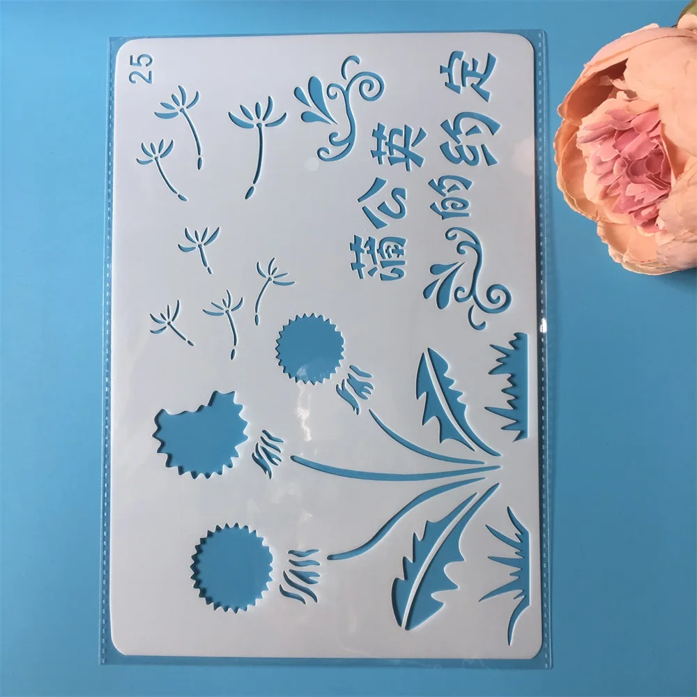 26cm Dandelion Promise DIY Craft Layering Stencils Painting Scrapbooking Stamping Embossing Album Paper Template | Канцтовары для