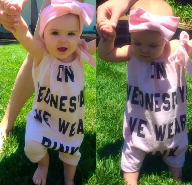 Летний повседневный комбинезон для новорожденных девочек повязка на голову без