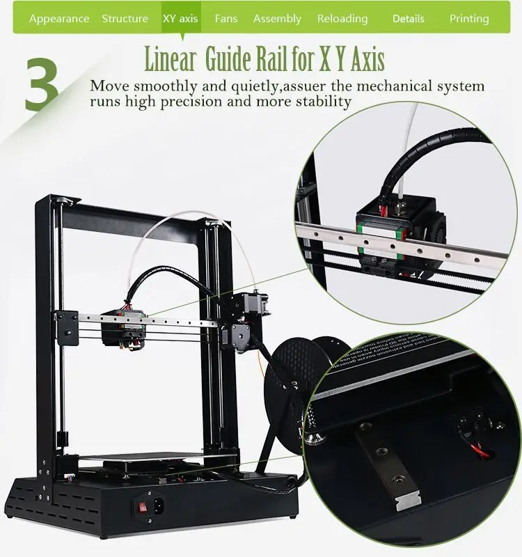 DMSCREATE DP6 3D-принтеры DIY kit линейные направительные рельсы металлический стабильную работу Высокоточный 2 шага собрать raprap prusa I3