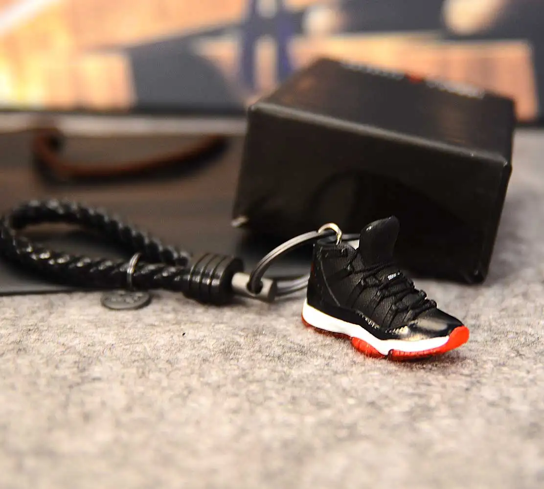 Air Jordan 11 Concord брелок в виде кроссовка подвеска 3d мини брелок стерео баскетбольная модель обуви АВТОМОБИЛЬ пара кукла аксессуары