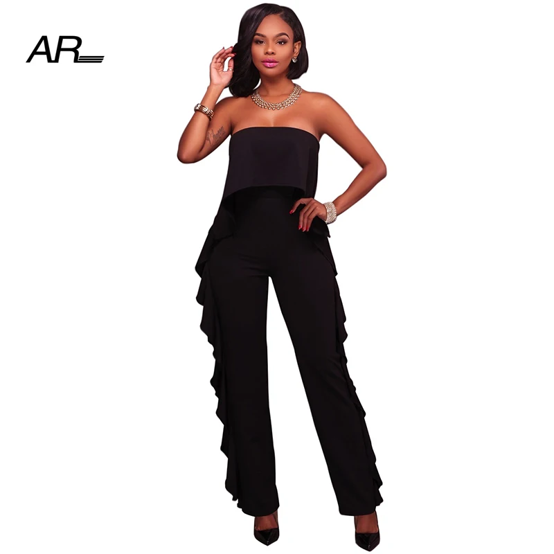 AR сексуальная оборками без бретелек Комбинезоны для женщин женские спинки