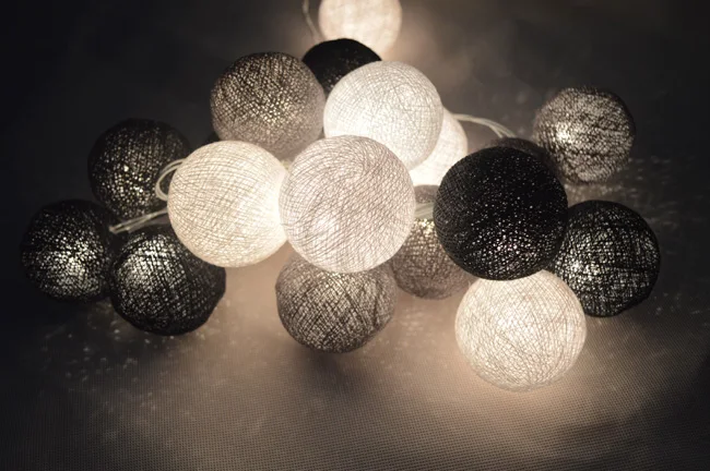 Гирлянда с хлопковыми шариками 20 шт./компл.|ball ball|balls cottonball party |