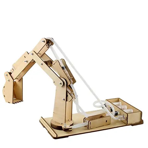 

Homemade Piston Excavator DIY mini Manufacture Technology kid 's Educational Building Block Science Experiment Toy
