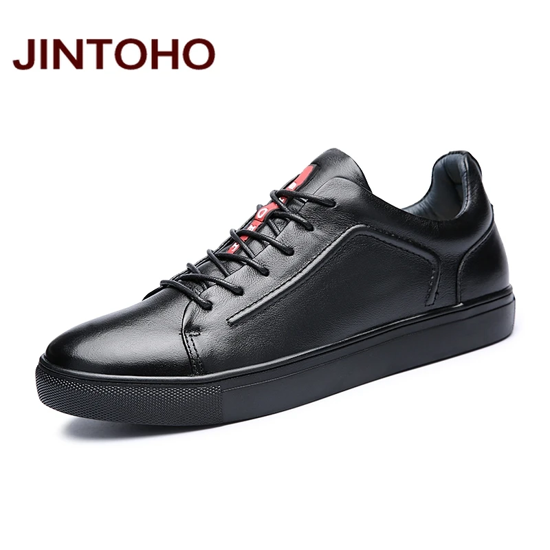 JINTOHO Men Genuine Leather Shoes Fashion Black Pure Male Casual Shose Designer Flats Mens Moccasins | Обувь