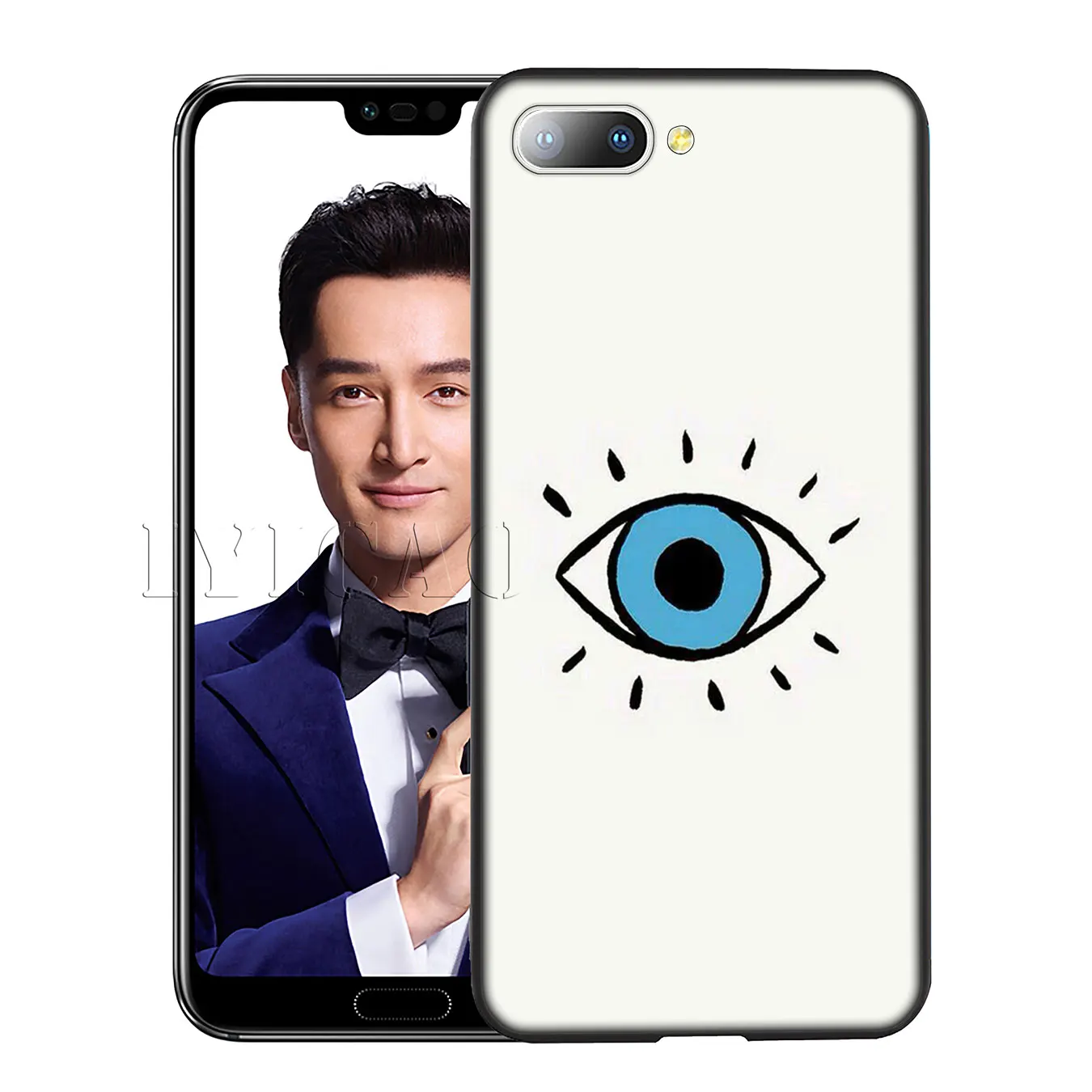 IYICAO Relief DIY Eyes Couple Drawing Silicone Soft Case for Huawei Y7 Y6 Prime Y9 2018 Honor 8C 8X 8 9 10 Lite 7C 7X 7A Pro |