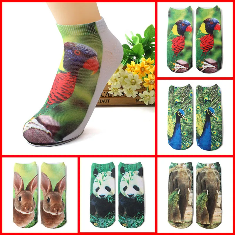 2 пары забавных носков женские носки с 3D принтом Европейская и американская мода