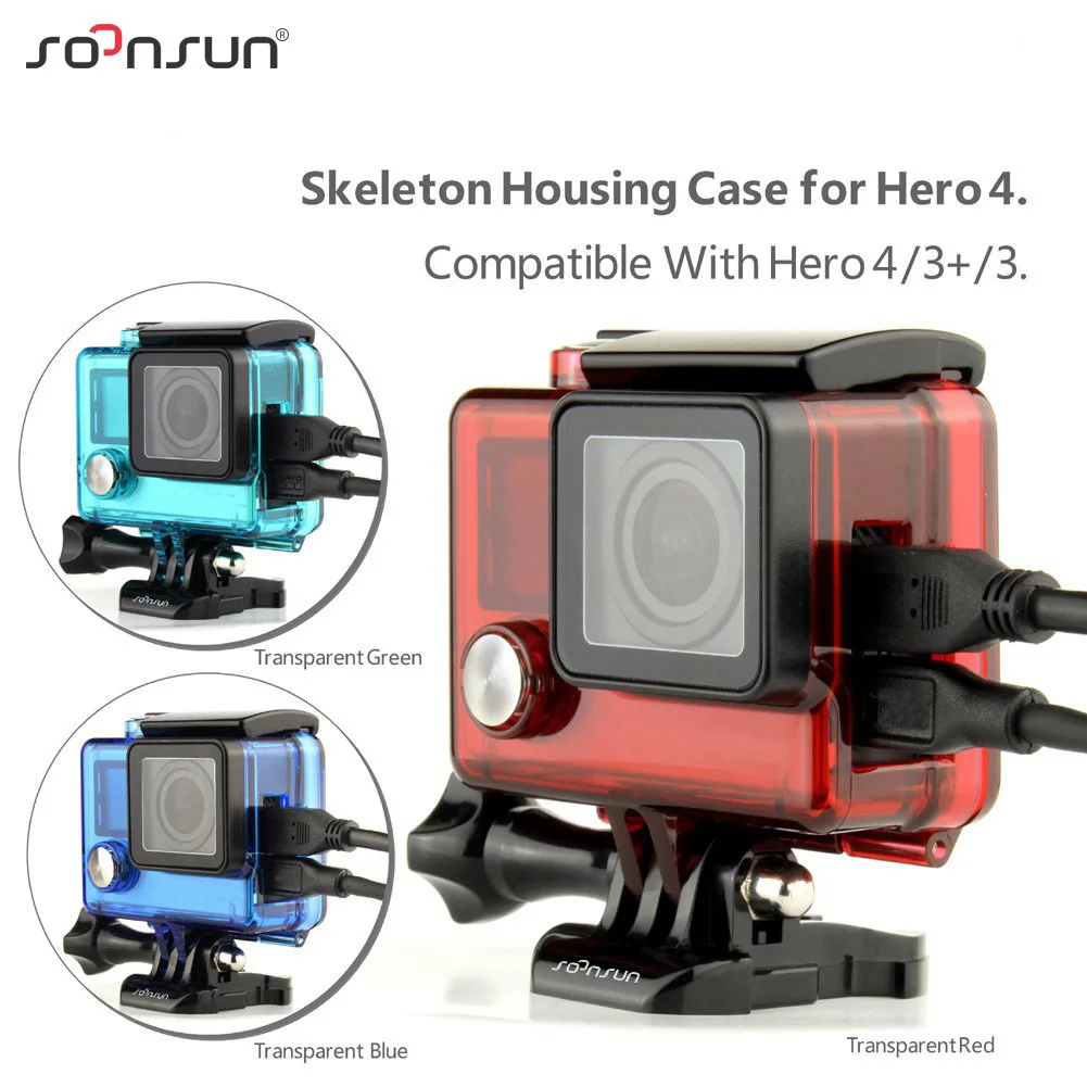 Прозрачный чехол SOONSUN с синим каркасом боковым открыванием защитный полой задней