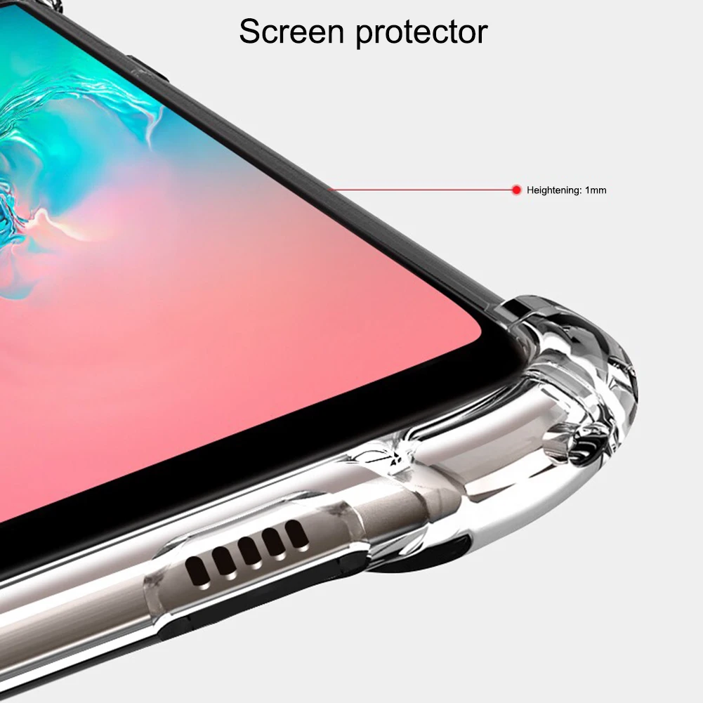 1 шт. для Samsung Note 9 S9/S9 Plus/S7/S8/S10/S10 Plus Мягкий противоударный силиконовый чехол