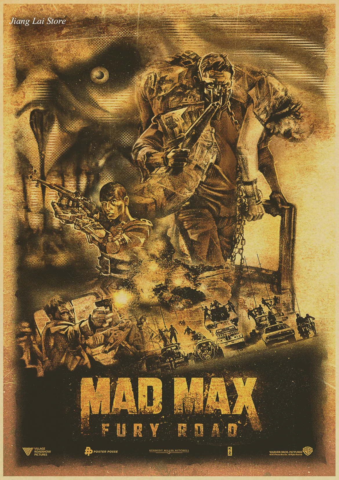 Винтажный постер Mad max Дорога ярости Том Харди Charlize Терон постер фильма плакат ретро Стикеры из крафтовой бумаги Ретро плакат - Цвет: H258