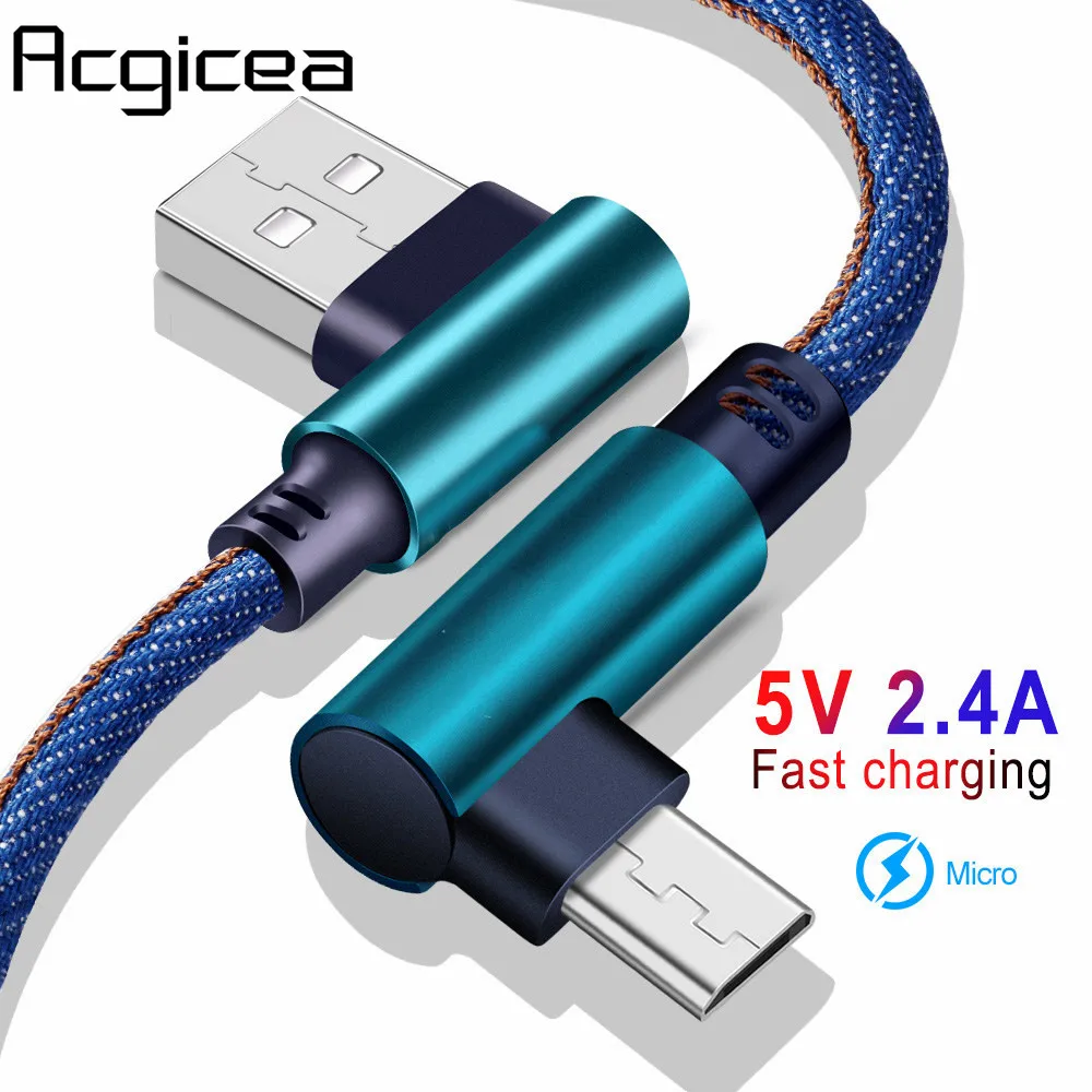 Кабель micro usb 90 градусов 0 25 м 1 2 ковбойский кабель для быстрой зарядки и передачи