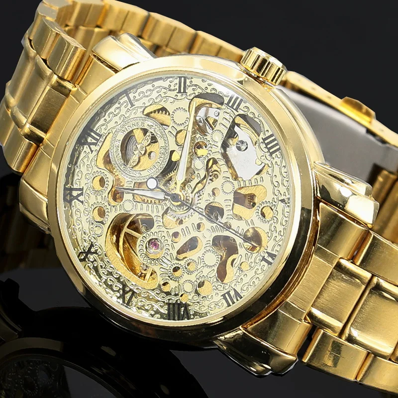 Часы мужские механические Автоматические золотистые 2016 | Наручные часы