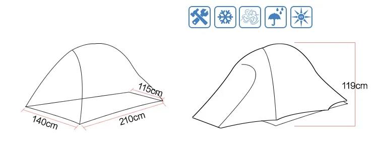 3F ul gear 2 человек 4 сезон зима Сверхлегкий Кемпинг палатка легкий лагерь оборудование белый/желтый/синий/армейский зеленый