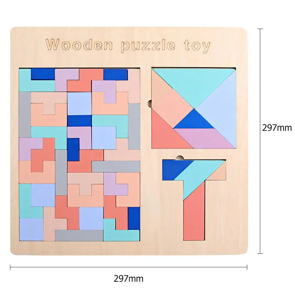 Ttnight Деревянный Tangram головоломка красочные головоломки игрушка игра дошкольного интеллектуального образования игрушки ребенок рождественские подарки - Цвет: h