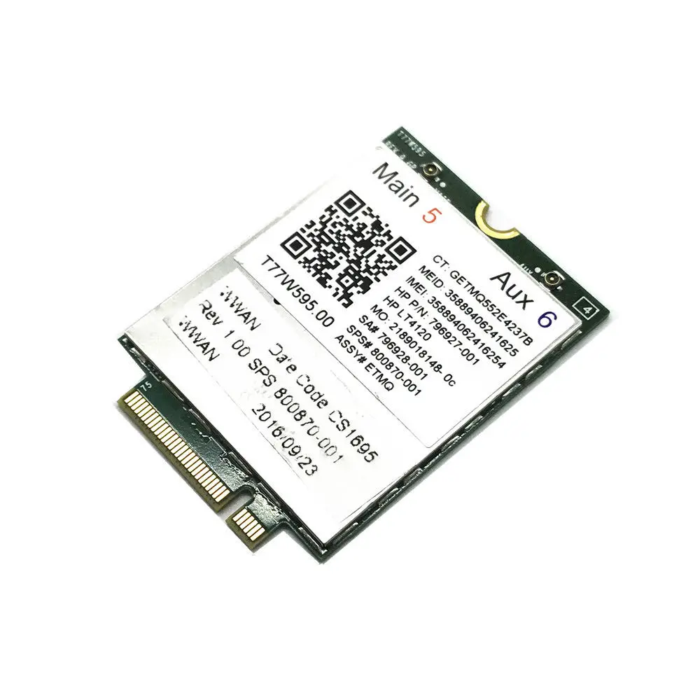 LT4120 Snapdragon X5 LTE T77W595 796927 100 4G WWAN M2 модуль для HP Probook/EliteBook 820 840 850 745 G3 быстрее чем ME906E|3G