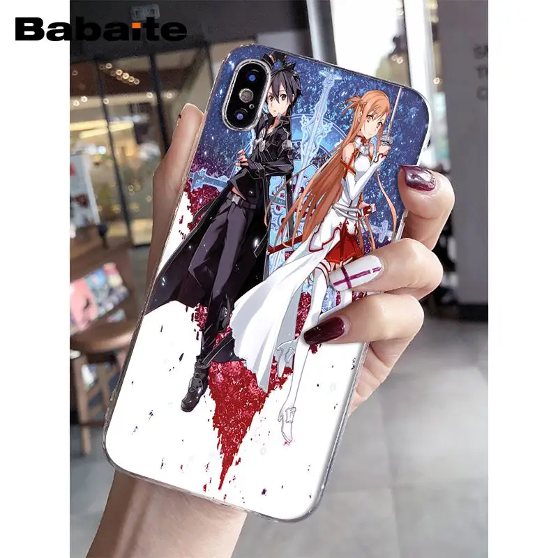 A12 Babaite Sword Art Online SAO Japan аниме чехол для телефона для iPhone 5 5Sx 6 7 7plus 8 8Plus X XS MAX XR - Цвет: A12