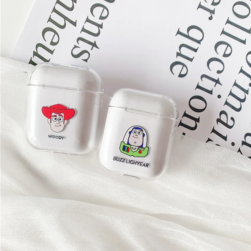Милые, прозрачные чехлы для AirPods с забавным рисунком, беспроводные наушники, аксессуары для Apple Airpods, Жесткий Чехол для зарядки, сумки