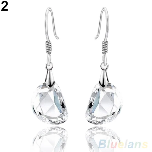 Модная женская кристаллическая форма горошины белое ожерелье серьги комплект