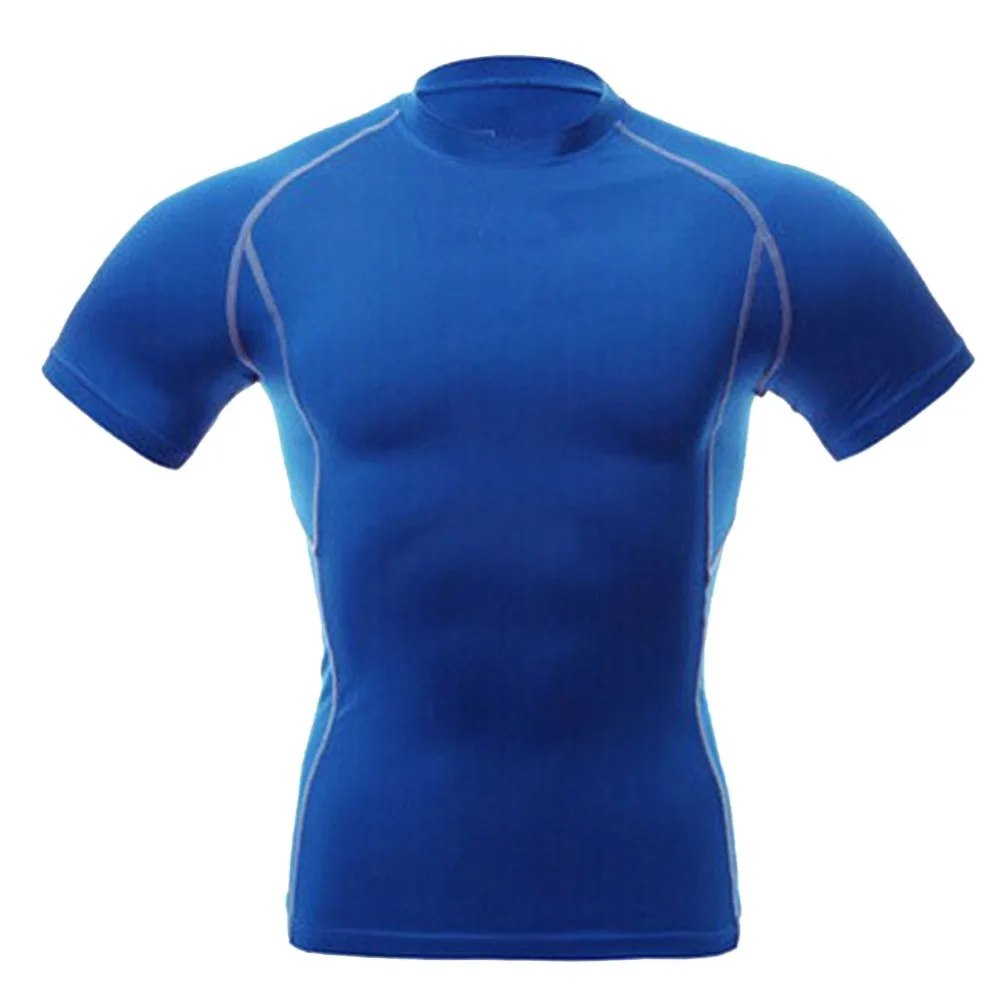 2017 Мужская быстросохнущая компрессионная одежда под базовый слой топы облегающие шорты с рукавами