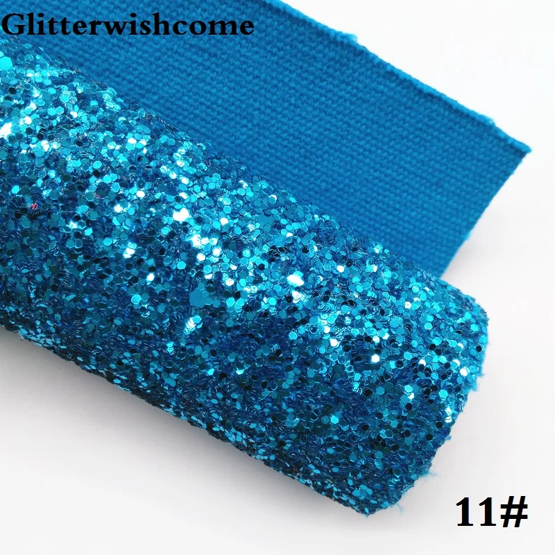 11 Glitterwishcome 21X29 см А4 Размер синтетическая кожа, Цвет Соответствующие подложке, толстый блеск кожа винил для луков, GM029A - Цвет: 11
