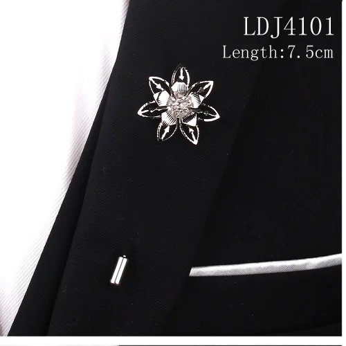 LDJ4101 Новая Серебристая булавка для одежды для Для мужчин Для женщин классический метр Зажимы для галстука Сплав Зажим для галстука костюмы булавка для галстука, воротника с украшением в виде кристаллов Бизнес Corbatas - Окраска металла: LDJ4101