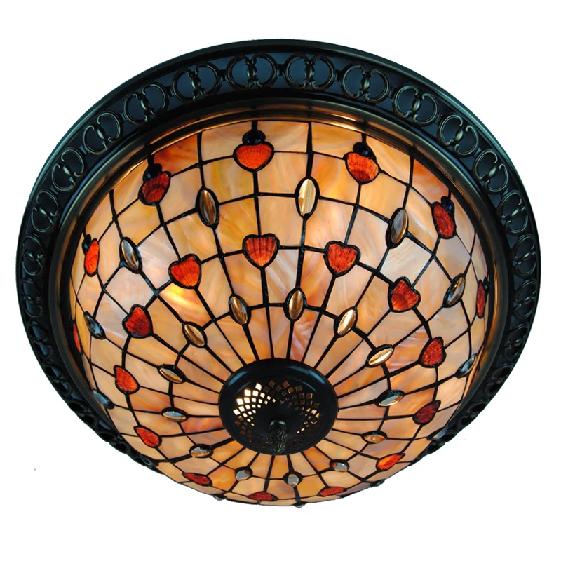 16 &quotTiffany витражный потолочный светильник Средиземноморский дизайнерский E26/E27
