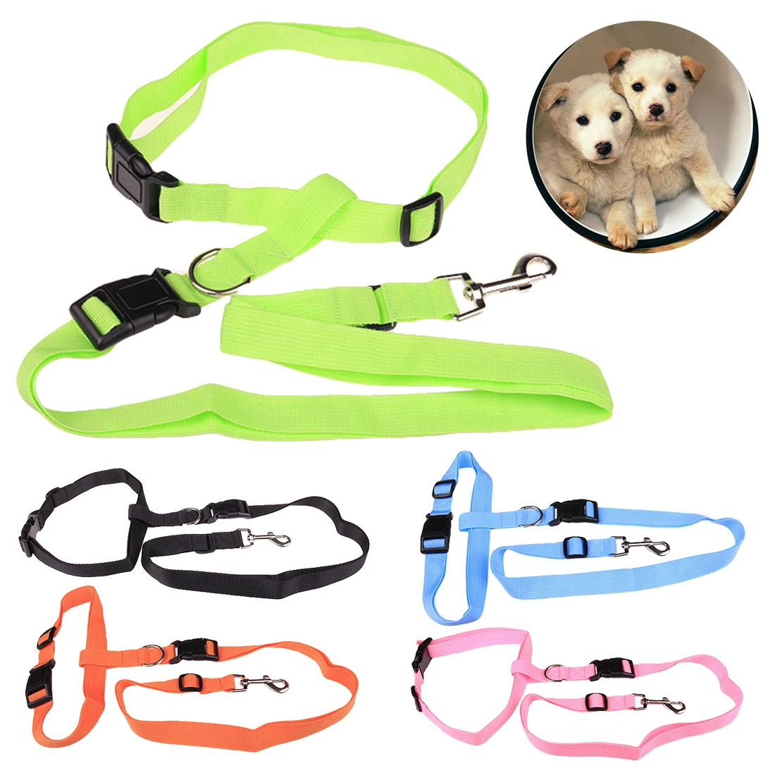 2,5 метровые поводки в ярких цветах для прогулки с собакой в виде пояса, регулируемые для бега, спорта и прогулок.