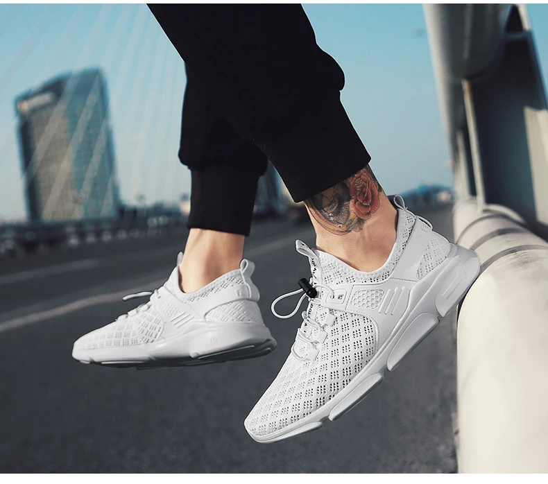 Новая мужская повседневная обувь из сетчатого материала; zapatos hombre; обувь; мужские лоферы; брендовые летние модные кроссовки; Мужская обувь; большие размеры 39-48