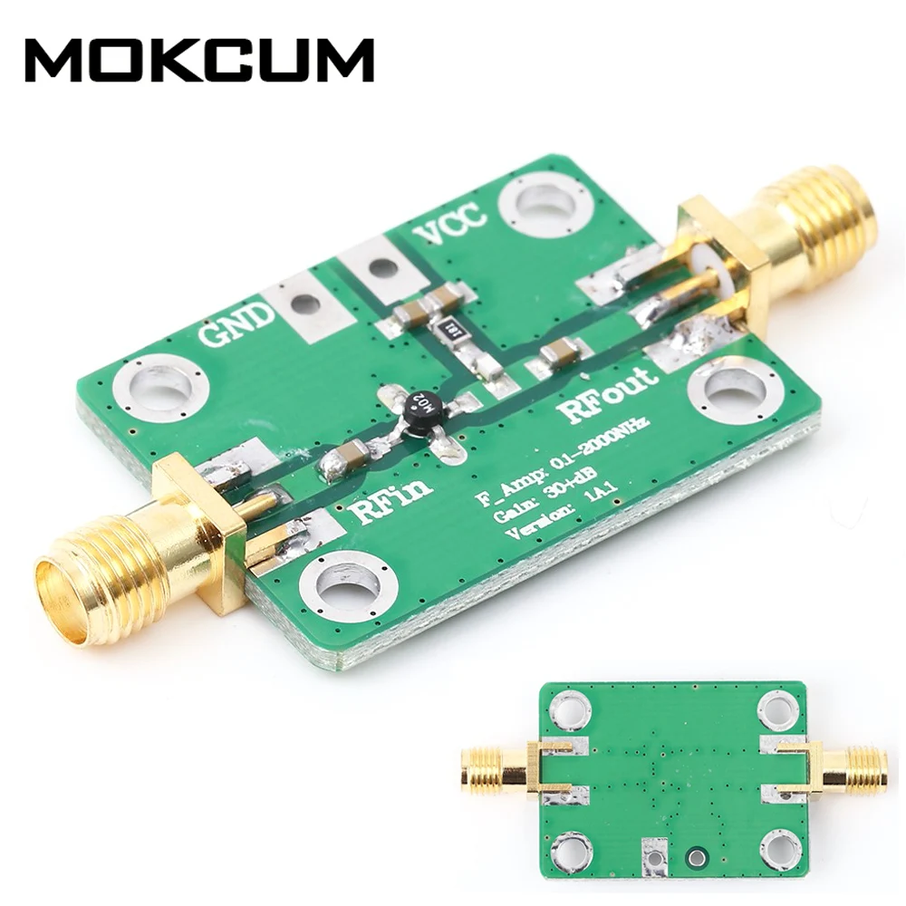 С источником питания от постоянного тока, 6 V-12 V 30dB с низким уровнем шума LNA широкополосный модуль 0,1-2000 МГц РФ широкополосный усилитель для генератор сигналов