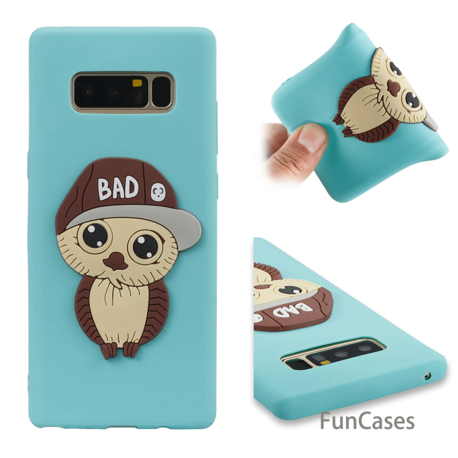 Мужской чехол Сова СПС Капа samsung Note 8 Мягкая силиконовая задняя крышка Telefoan