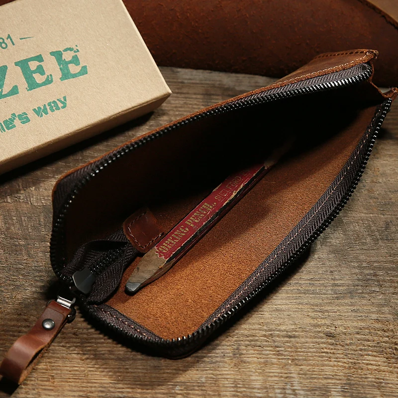 Muzee Новые многофункциональные Crazy Horse кожаные сумки карандаши мужские пакетные