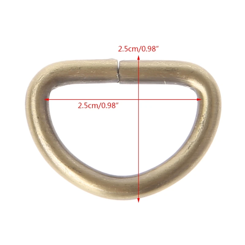 

Bag accessories 10pcs 25mm Inner Width Metal Half Round Shaped Non Welded D Ring DIY Accessories