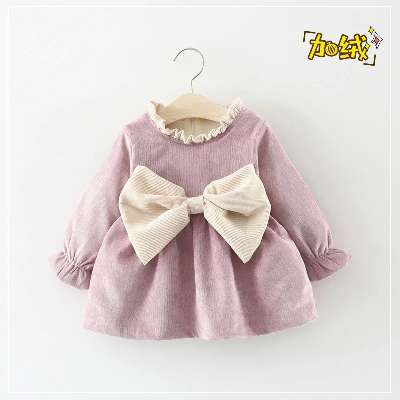 Платья для маленьких девочек осенне зимнее вельветовое праздничное платье